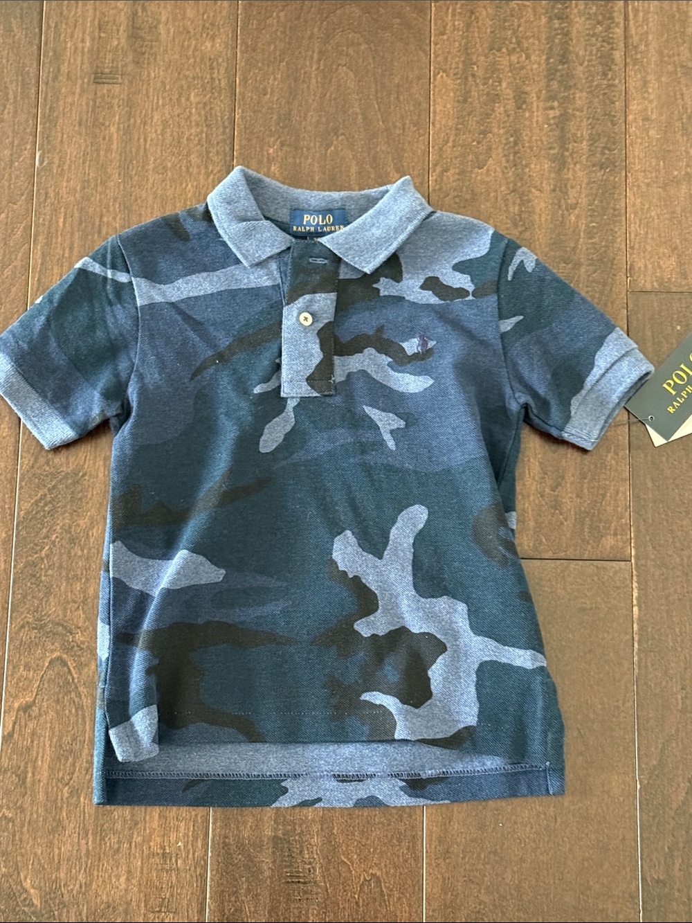 NWT Polo by Ralph Lauren Blue & Navy Camouflage Short Sleeve Polo